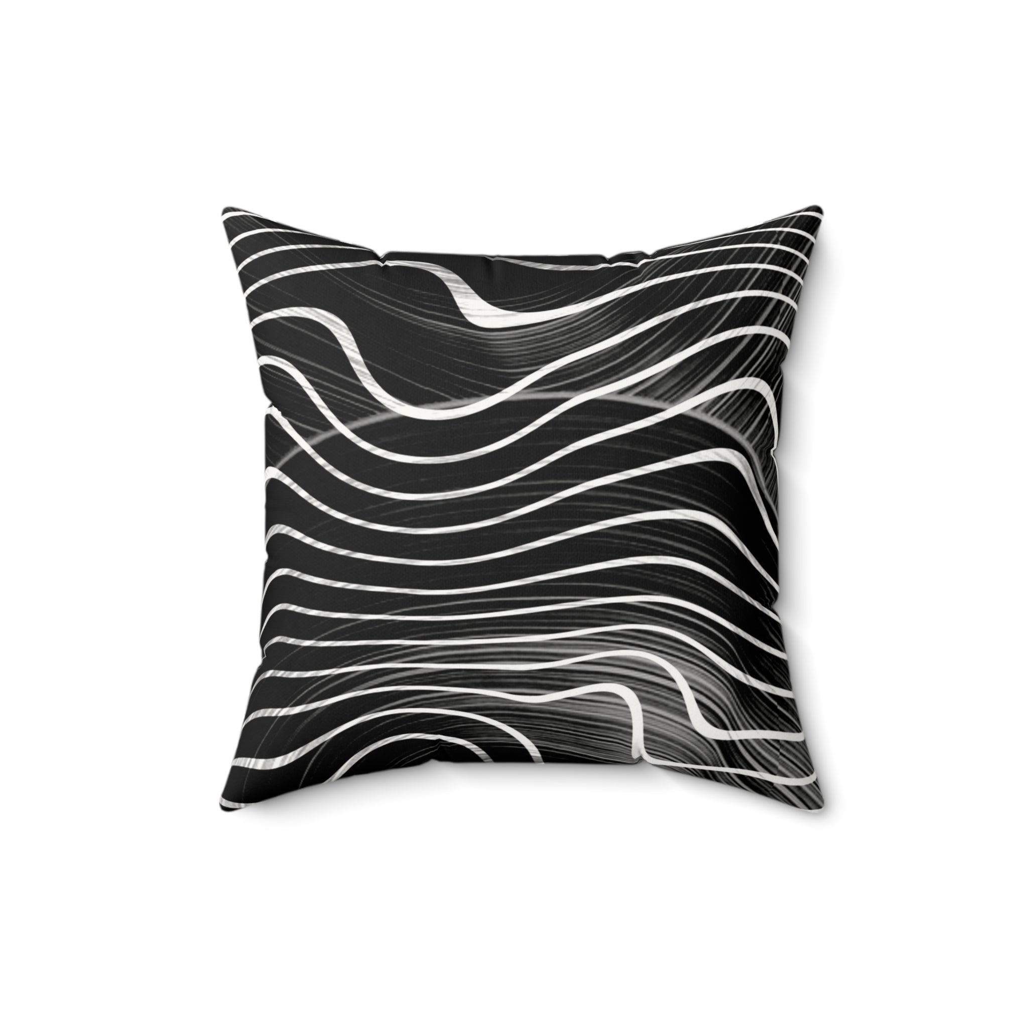 Flux Lines - Faux Suede Throw Pillow