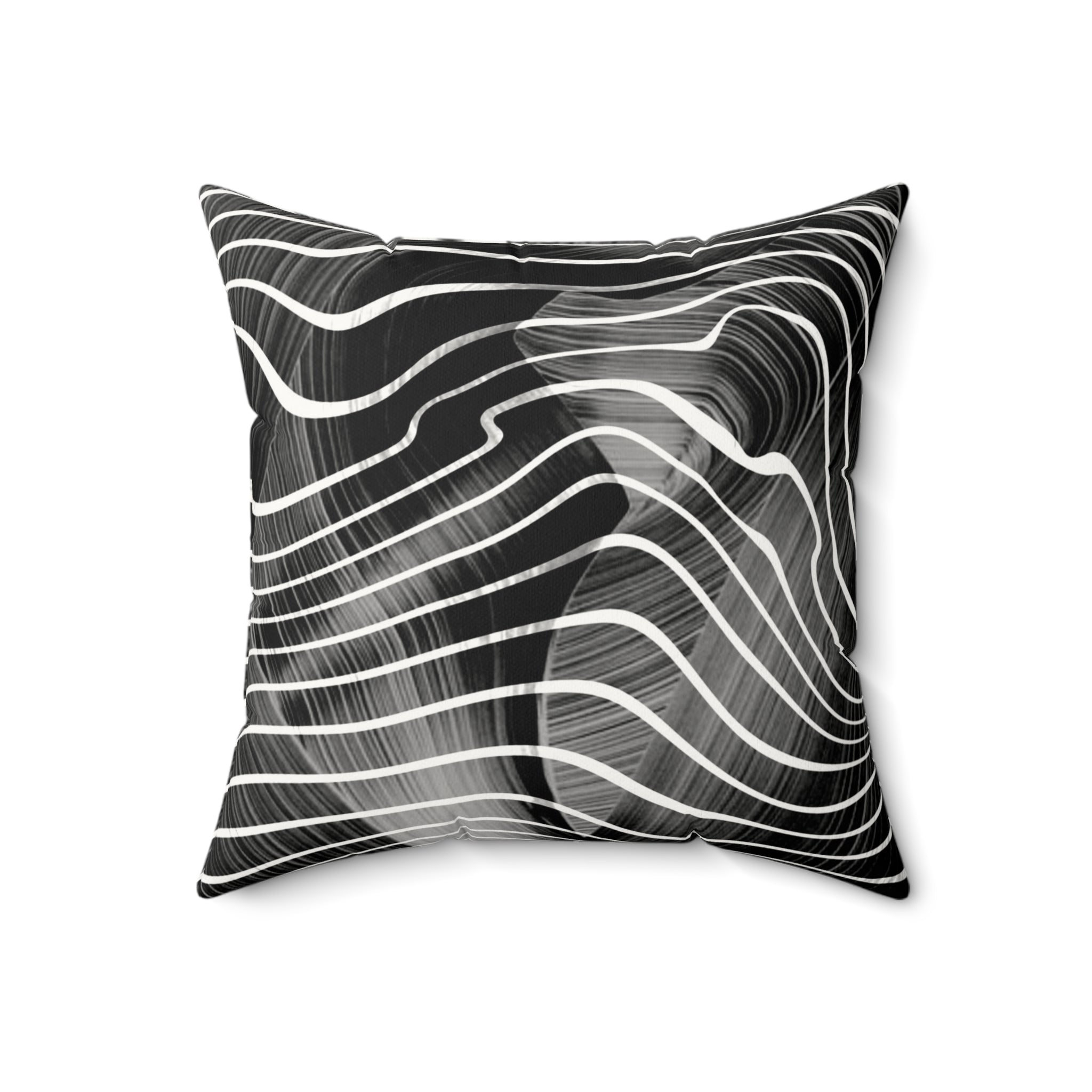 Flux Lines - Faux Suede Throw Pillow