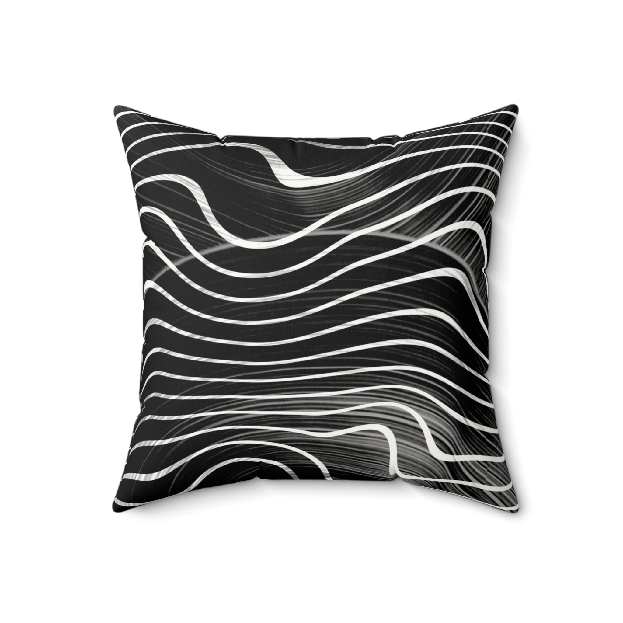 Flux Lines - Faux Suede Throw Pillow