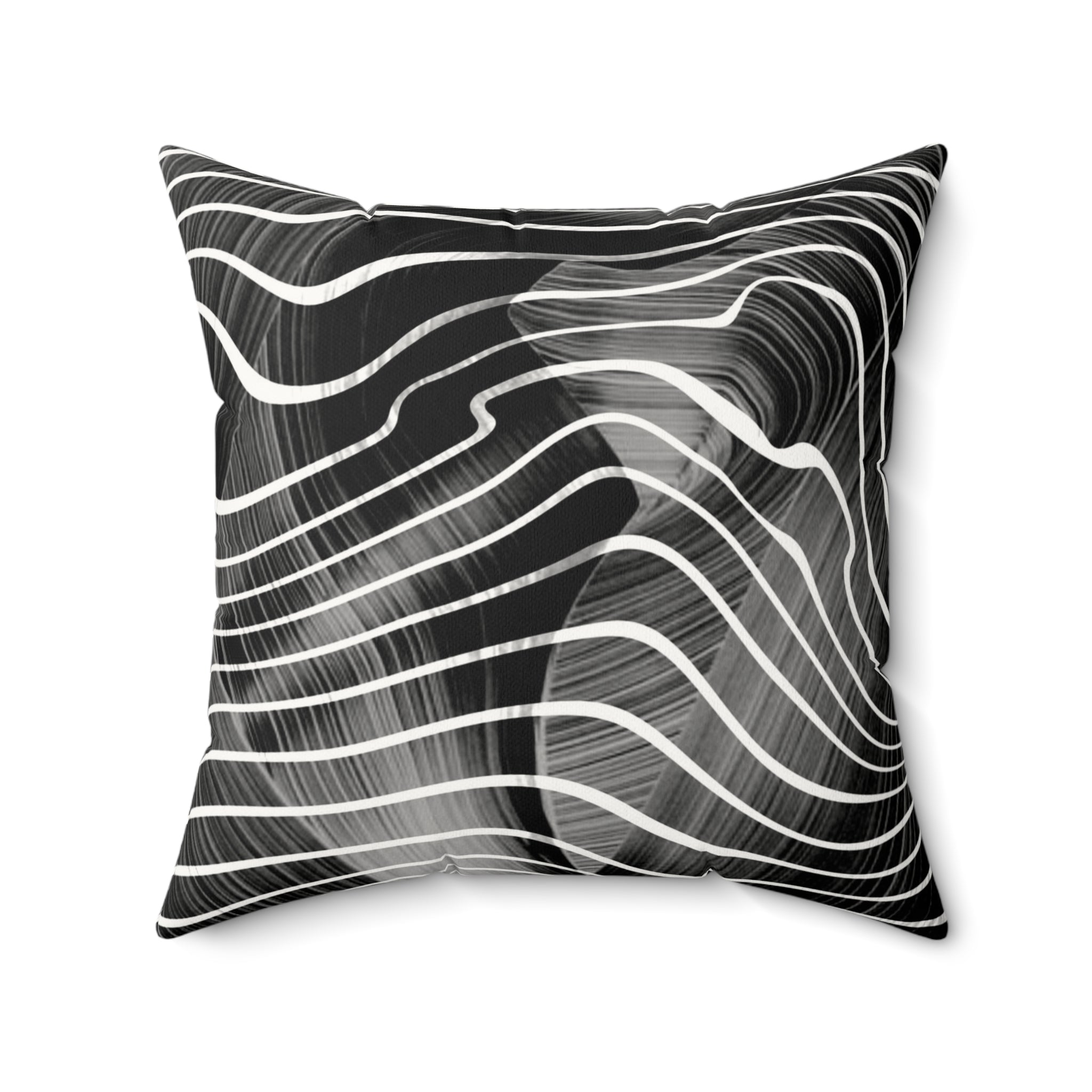 Flux Lines - Faux Suede Throw Pillow