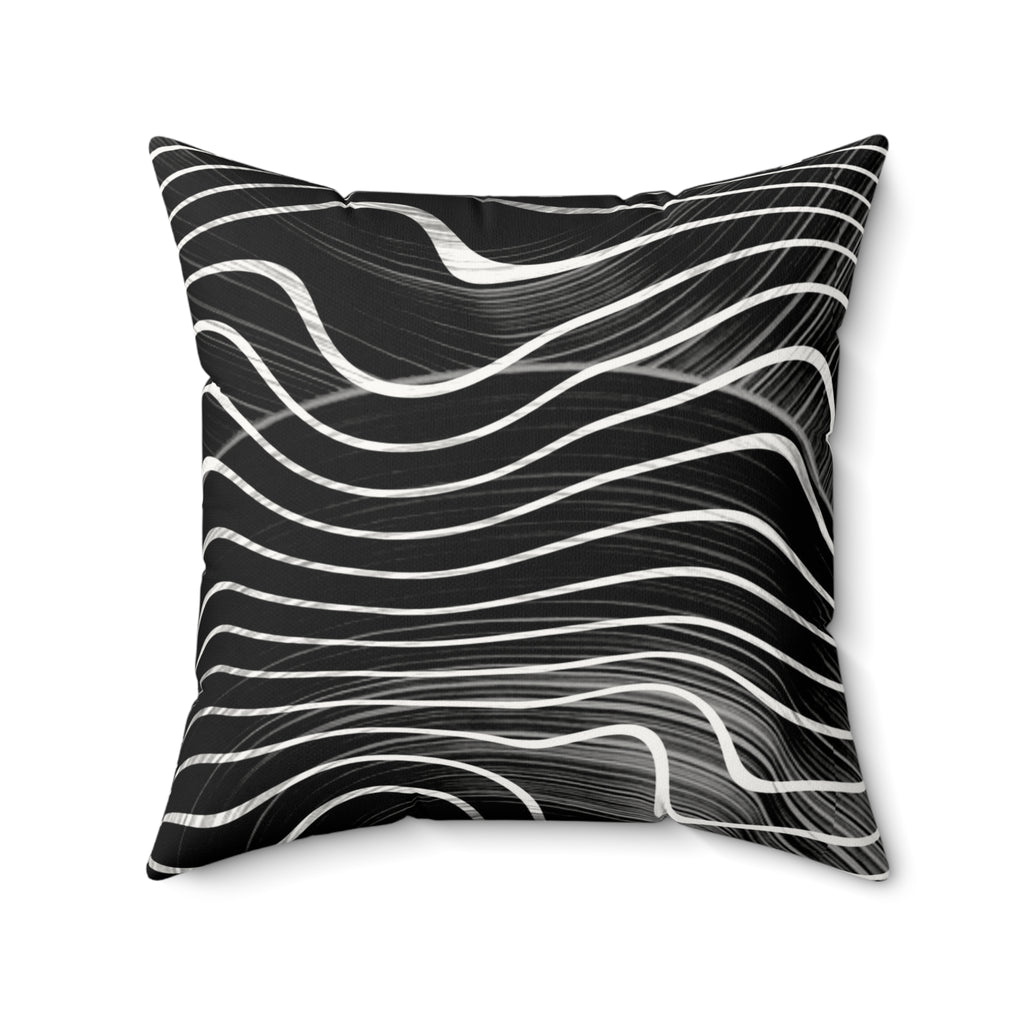 Flux Lines - Faux Suede Throw Pillow