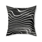 Flux Lines - Faux Suede Throw Pillow
