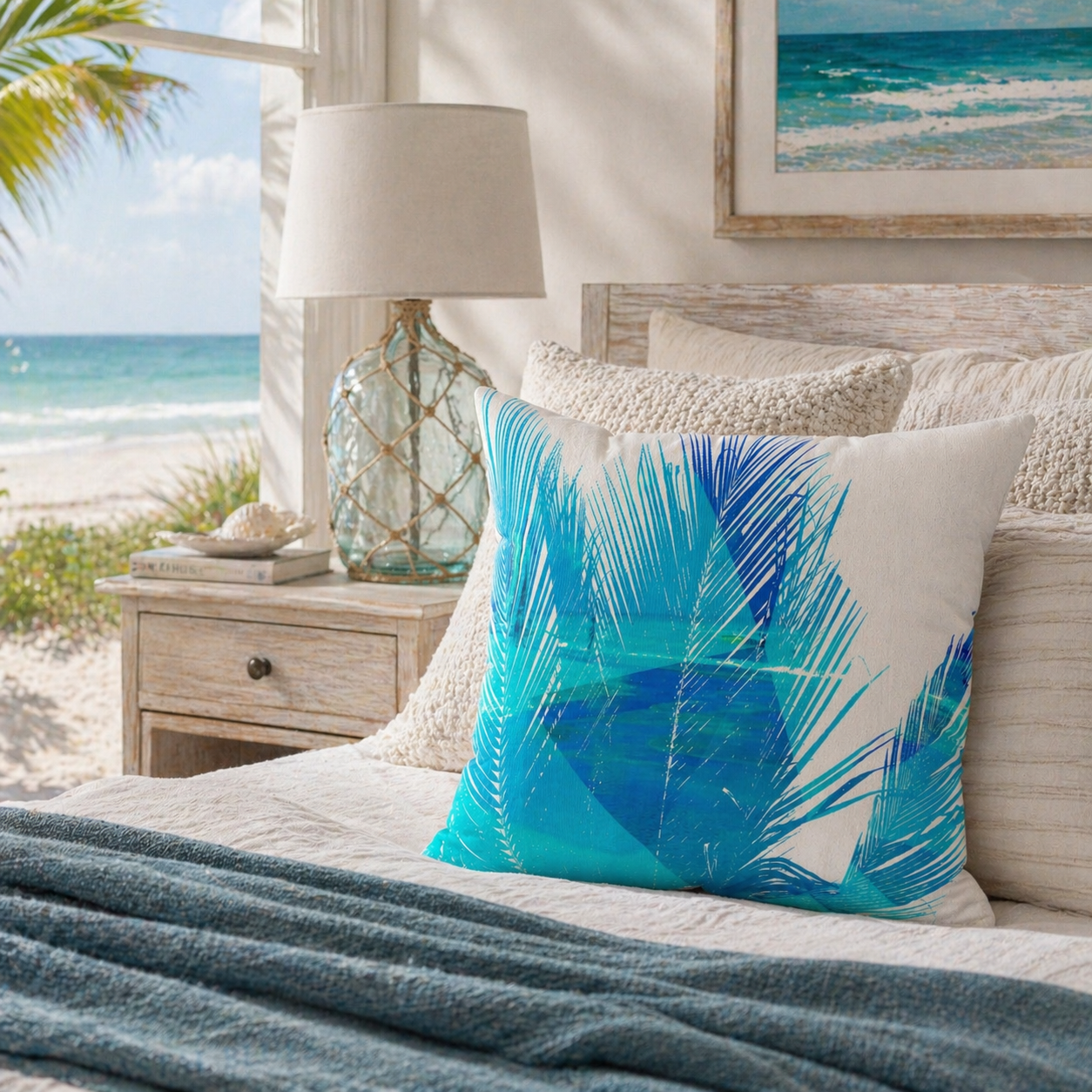 Fronds with Benefits - Faux Suede Throw Pillow