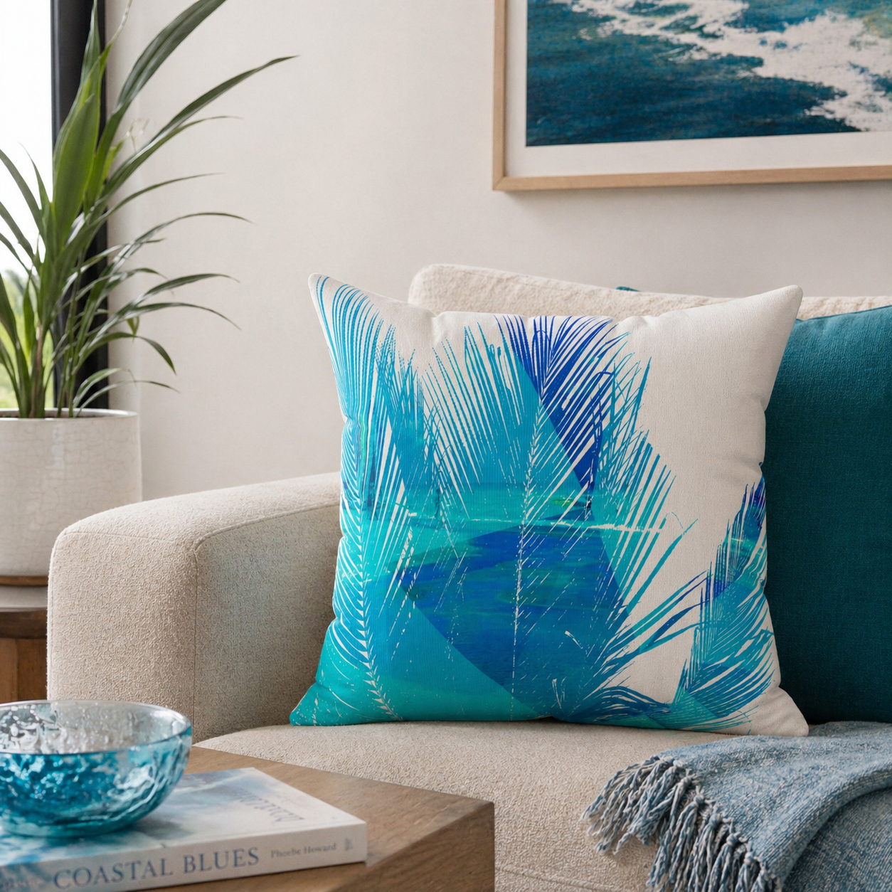 Fronds with Benefits - Faux Suede Throw Pillow