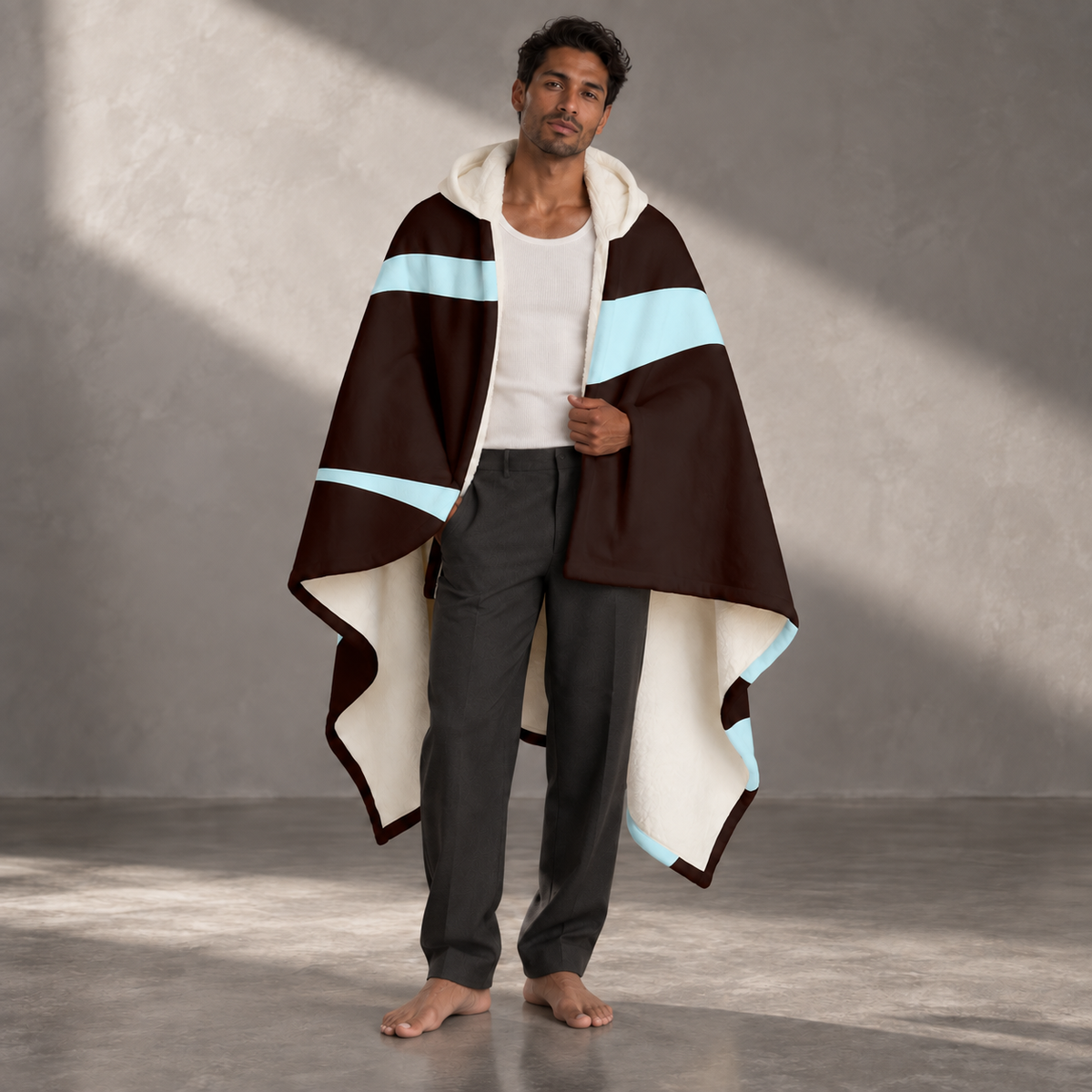 Garnet Blueprint - Hooded Fleece Sherpa Blanket