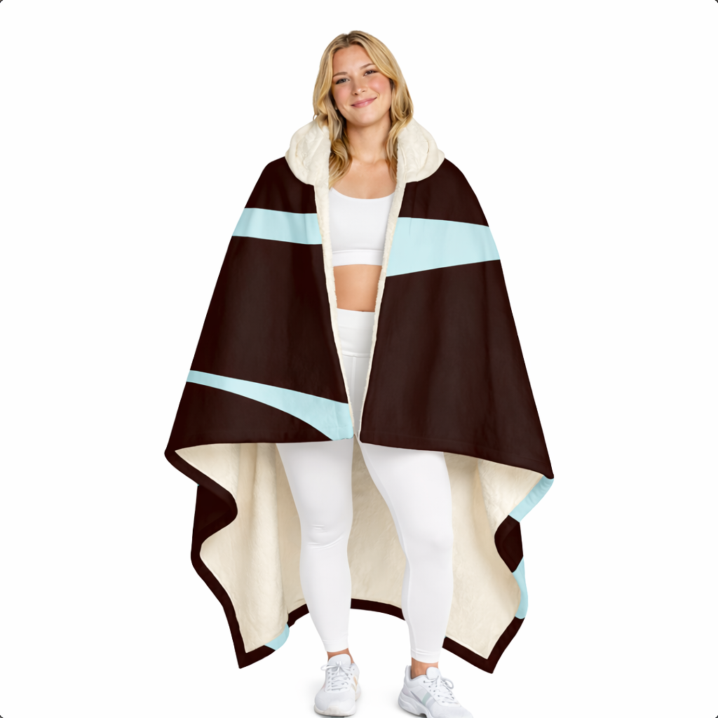 Garnet Blueprint - Hooded Fleece Sherpa Blanket