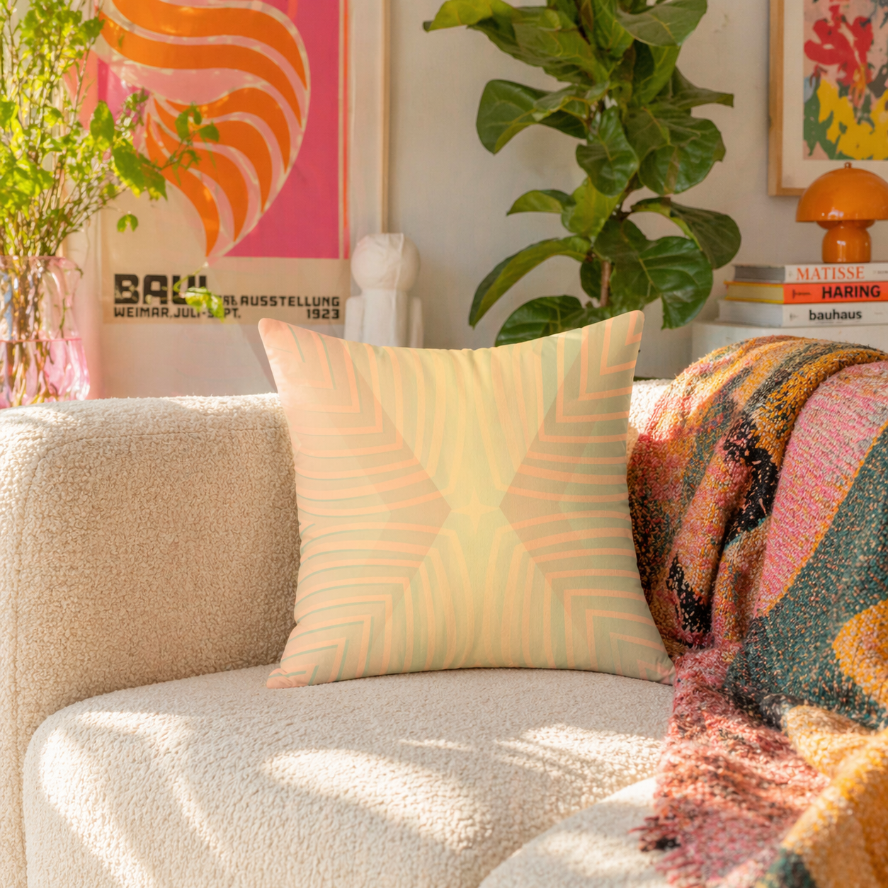 Gentle Frequency - Faux Suede Throw Pillow