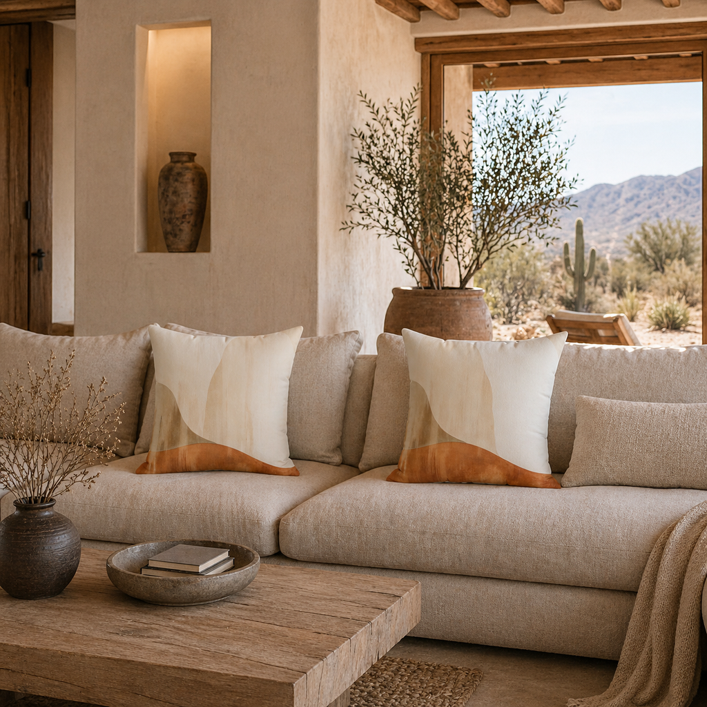 Honest Terrain - Faux Suede Throw Pillow