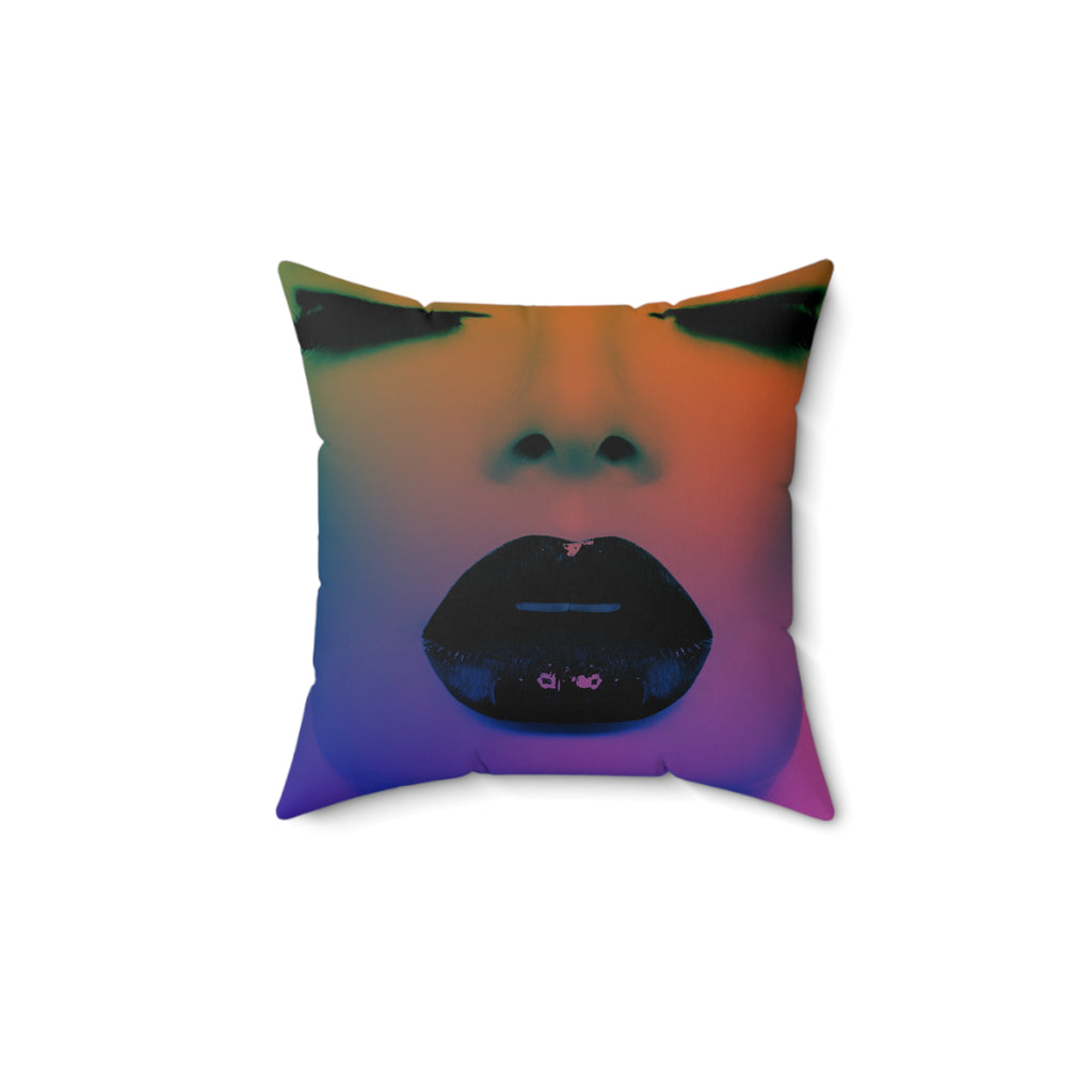 Kiss Off Darling - Faux Suede Throw Pillow