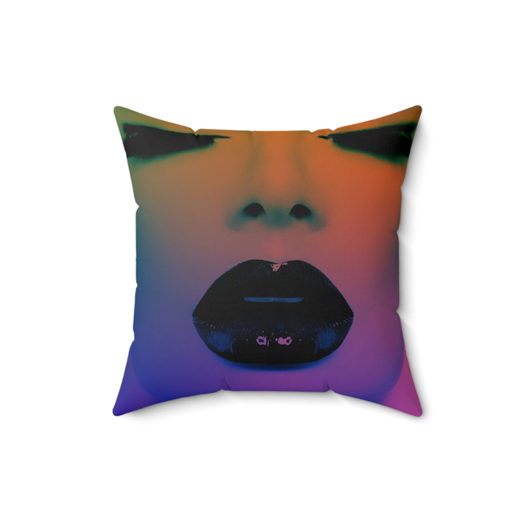 Kiss Off Darling - Faux Suede Throw Pillow