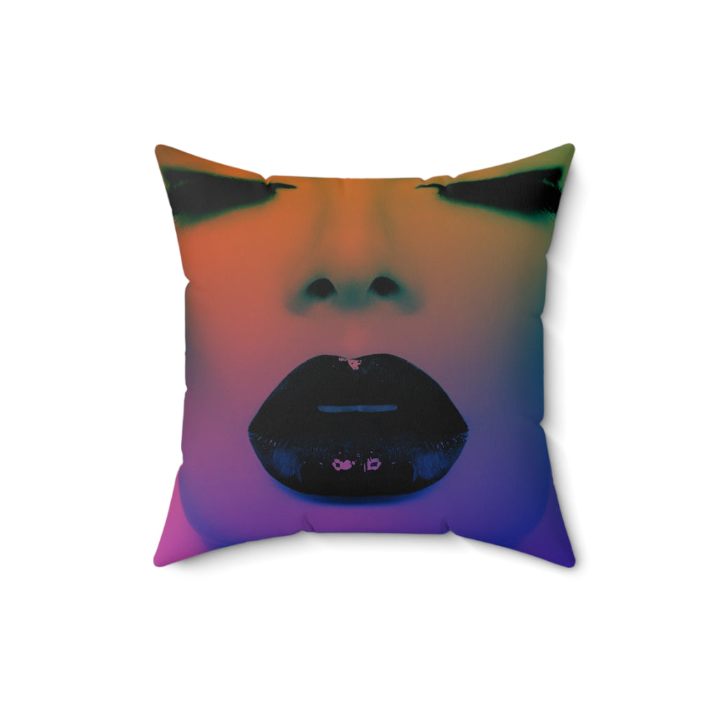 Kiss Off Darling - Faux Suede Throw Pillow