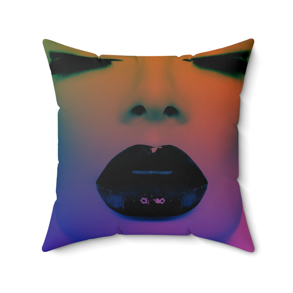 Kiss Off Darling - Faux Suede Throw Pillow