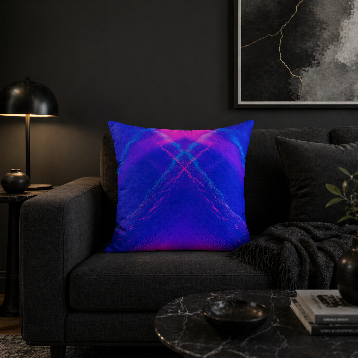 Liquid Mirage - Faux Suede Throw Pillow