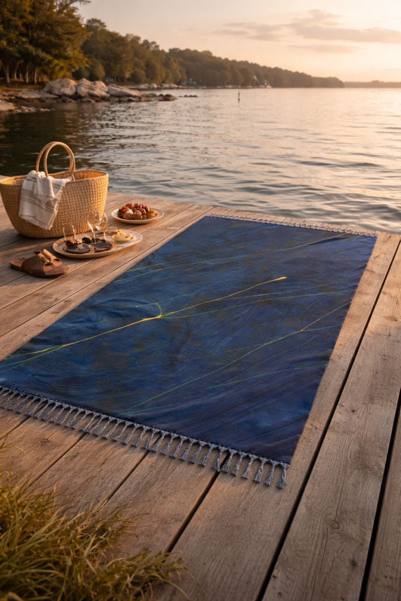 Low Tide, High Voltage - Boho Throw Blanket