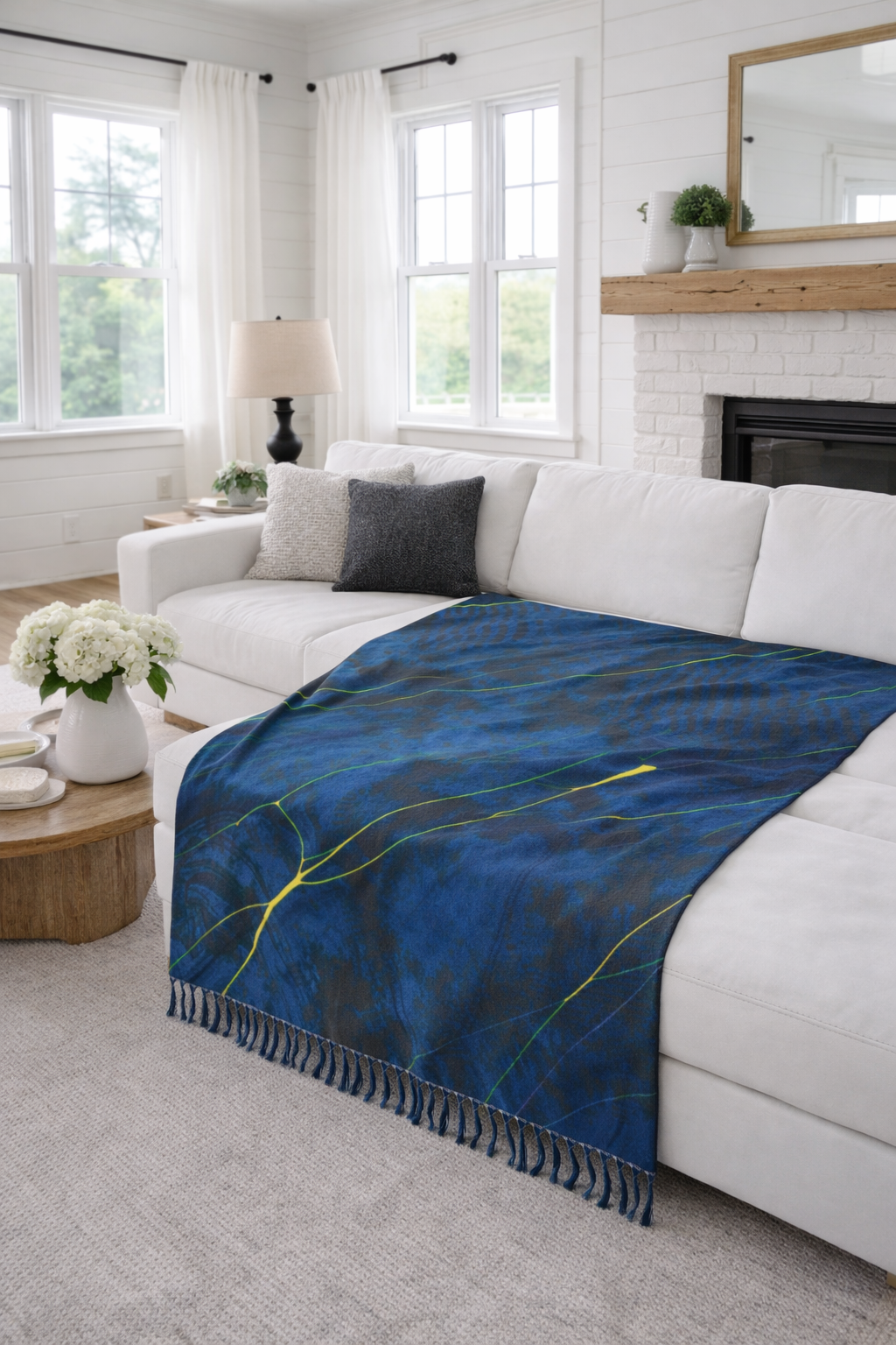Low Tide, High Voltage - Boho Throw Blanket