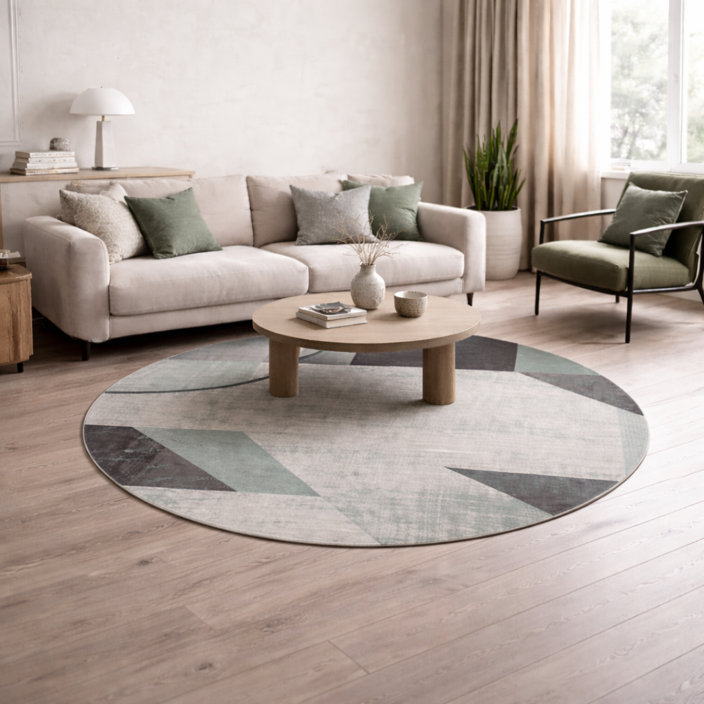 Measured Silence - Round Area Rug