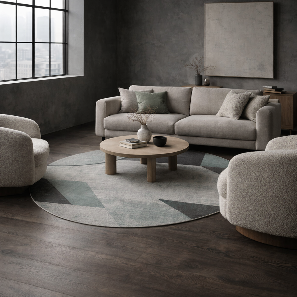 Measured Silence - Round Area Rug