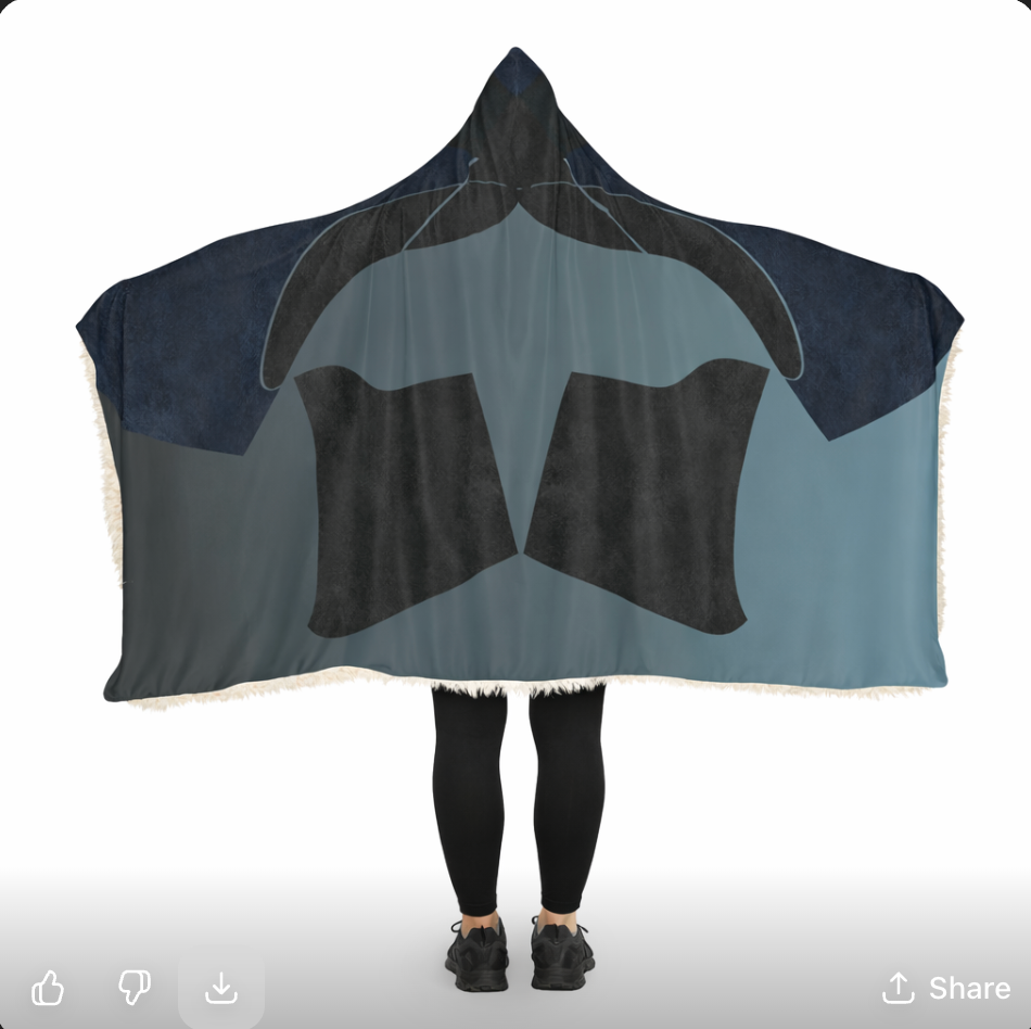 Midnight Architecture - Hooded Sherpa Blanket