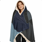 Midnight Architecture - Hooded Sherpa Blanket
