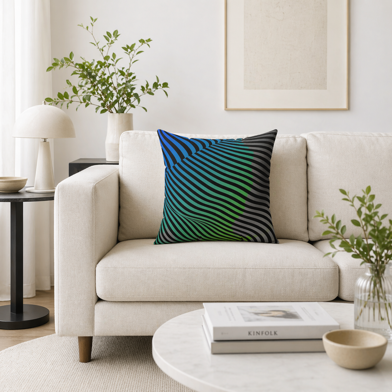 Moodwave - Faux Suede Throw Pillow