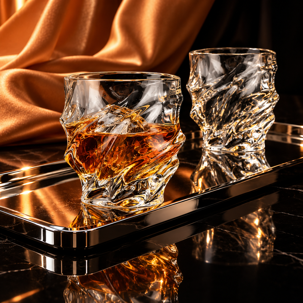 Nami — Sculptural Crystal Whisky Glass(es)