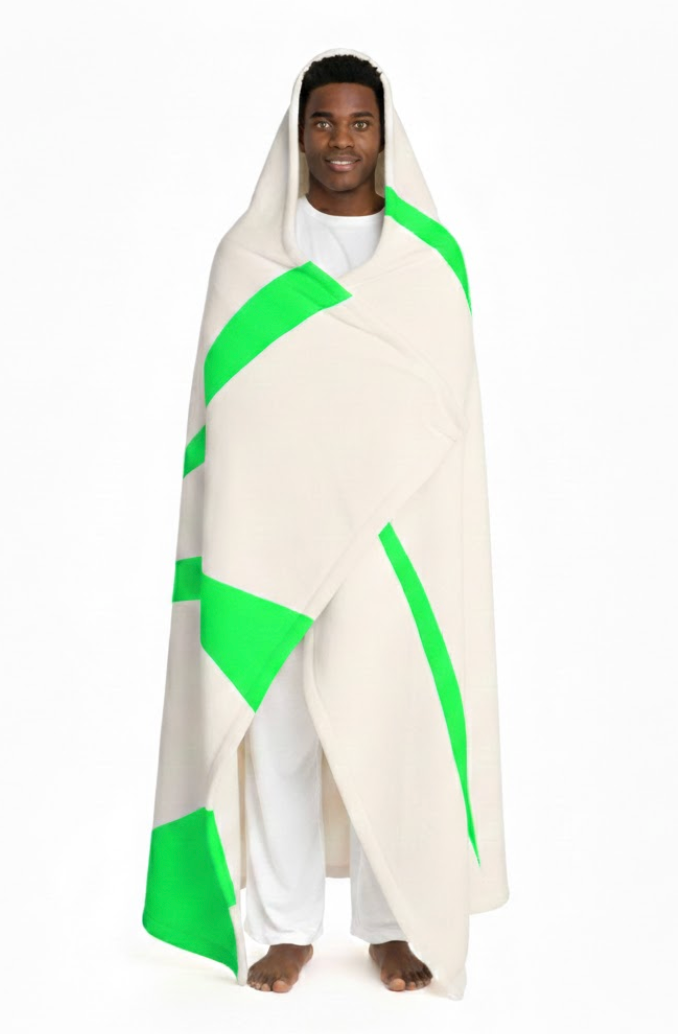 Neon Etiquette - Hooded Fleece Sherpa Blanket