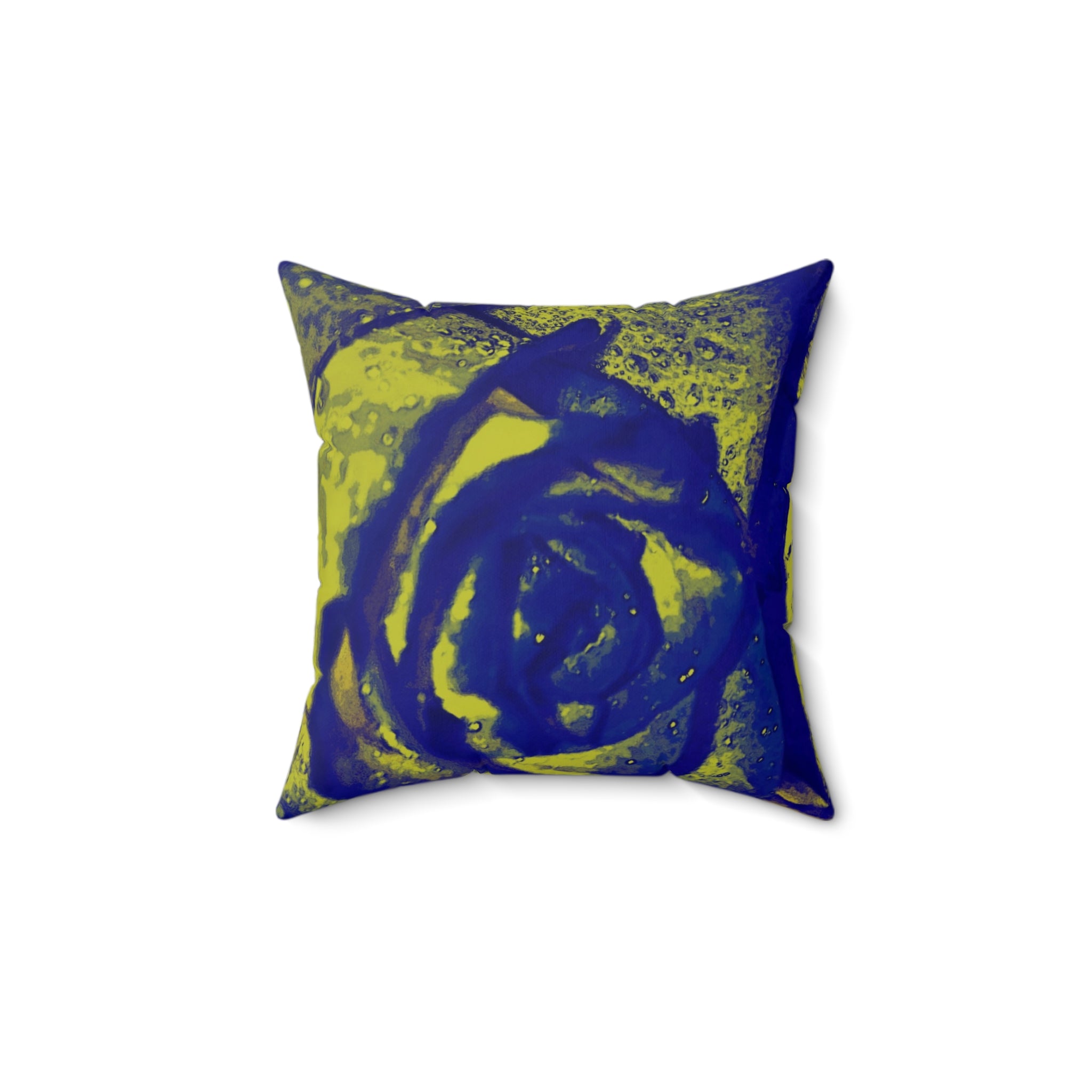 Neon Rose - Faux Suede Throw Pillow