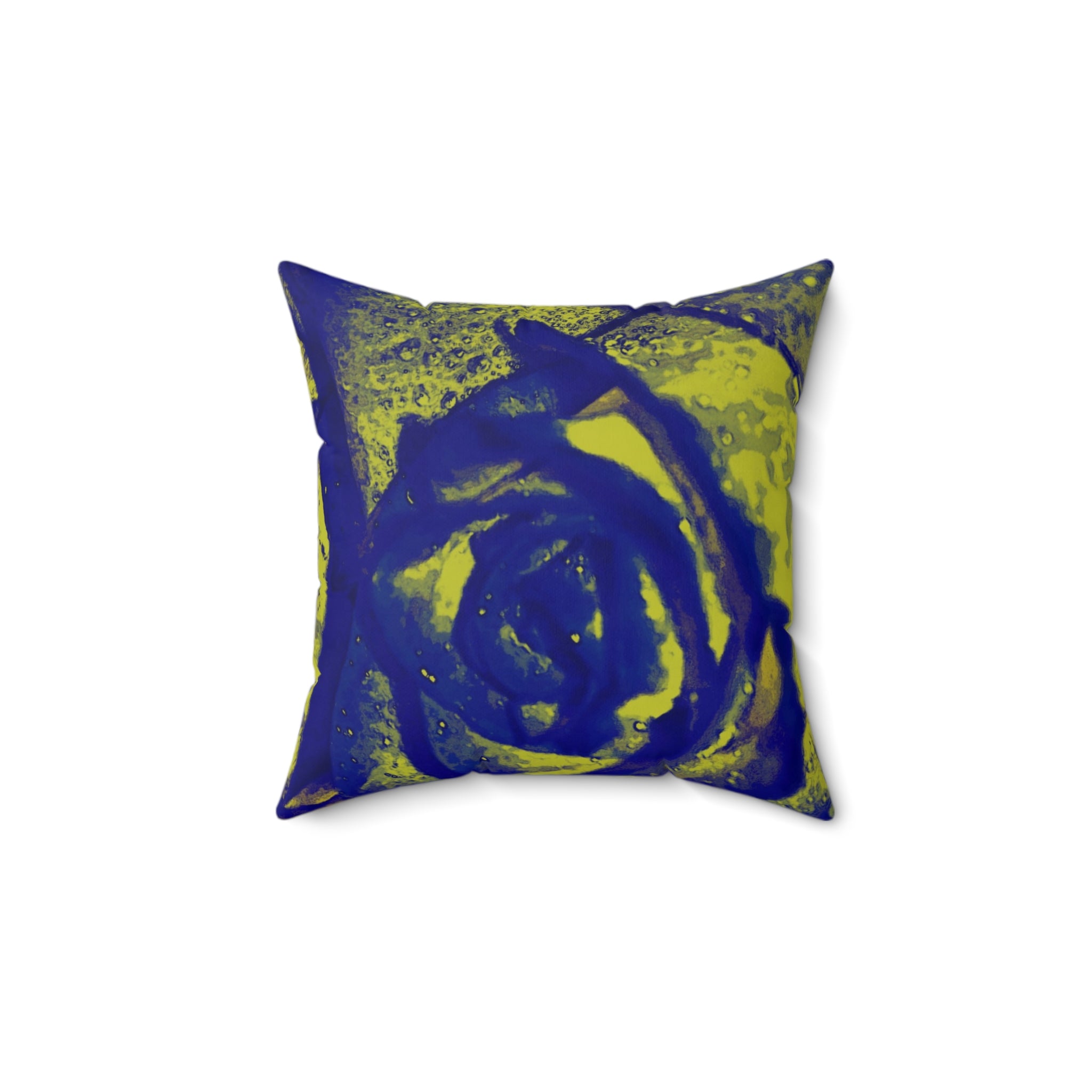 Neon Rose - Faux Suede Throw Pillow