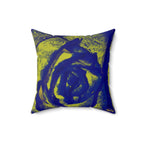 Neon Rose - Faux Suede Throw Pillow