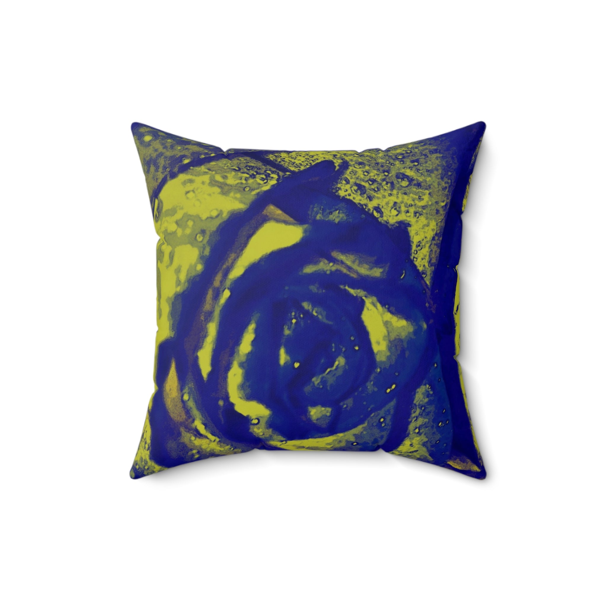 Neon Rose - Faux Suede Throw Pillow