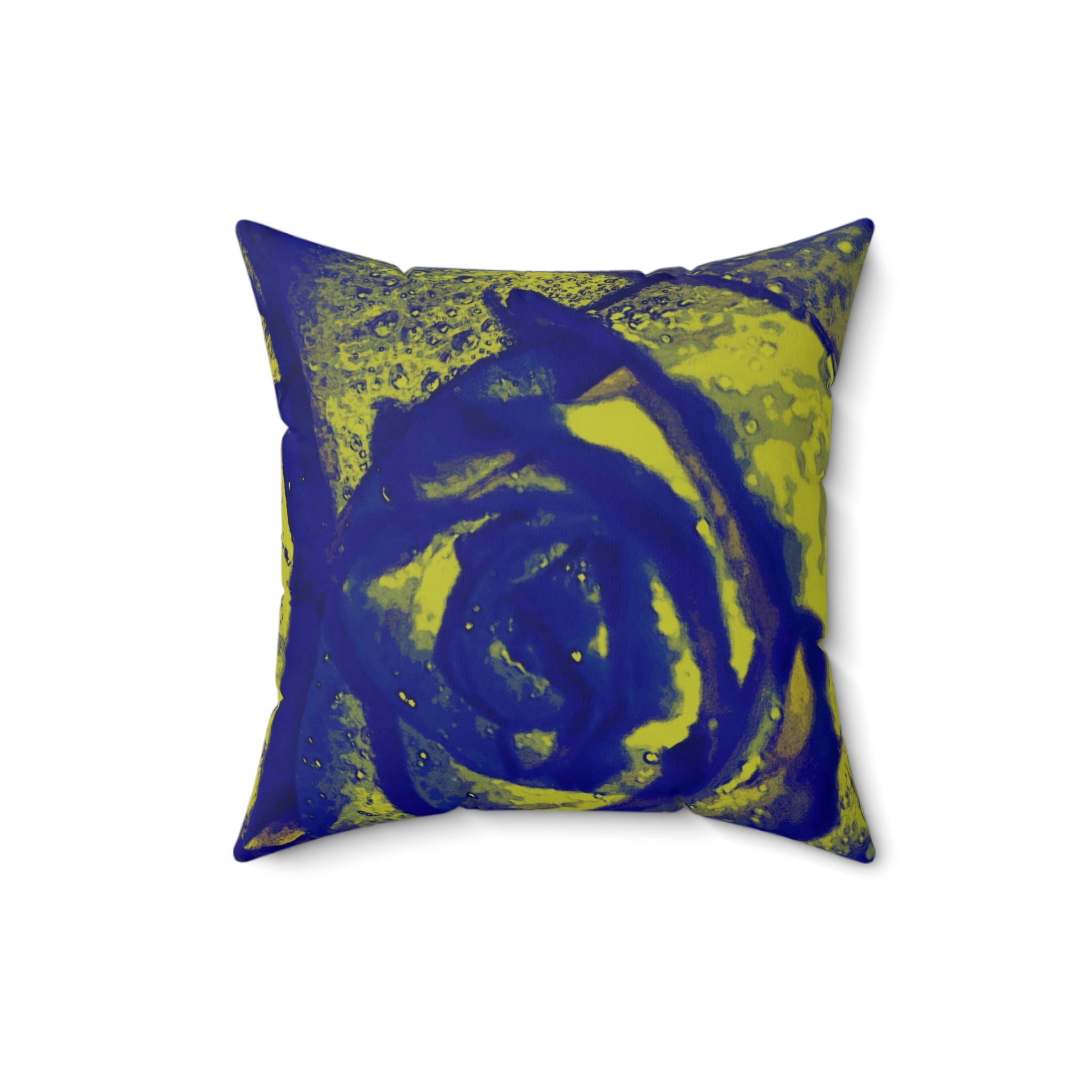 Neon Rose - Faux Suede Throw Pillow