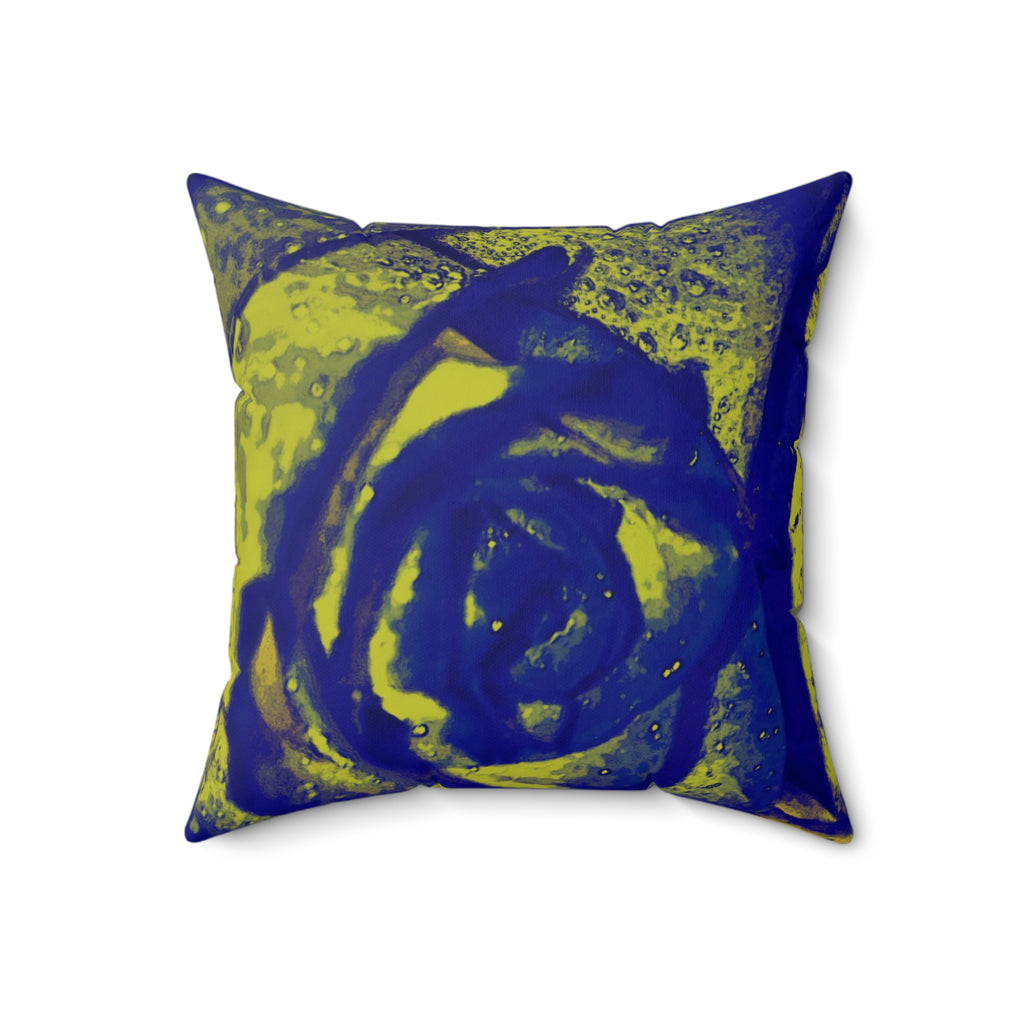 Neon Rose - Faux Suede Throw Pillow