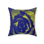 Neon Rose - Faux Suede Throw Pillow