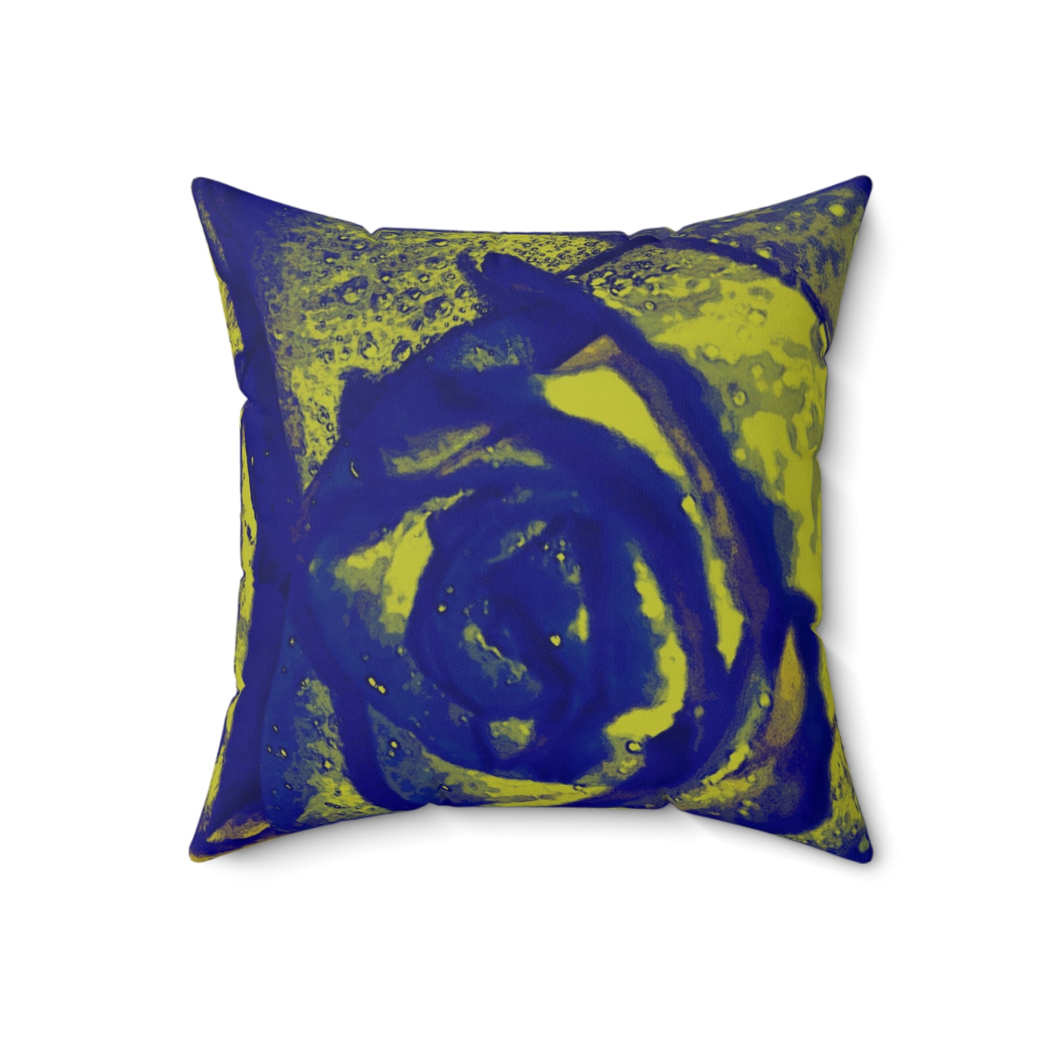 Neon Rose - Faux Suede Throw Pillow