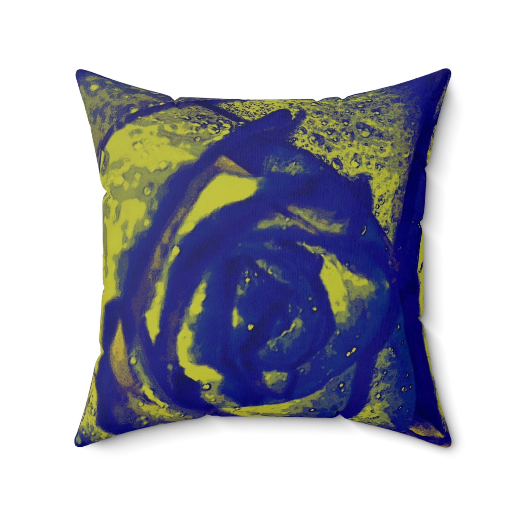Neon Rose - Faux Suede Throw Pillow