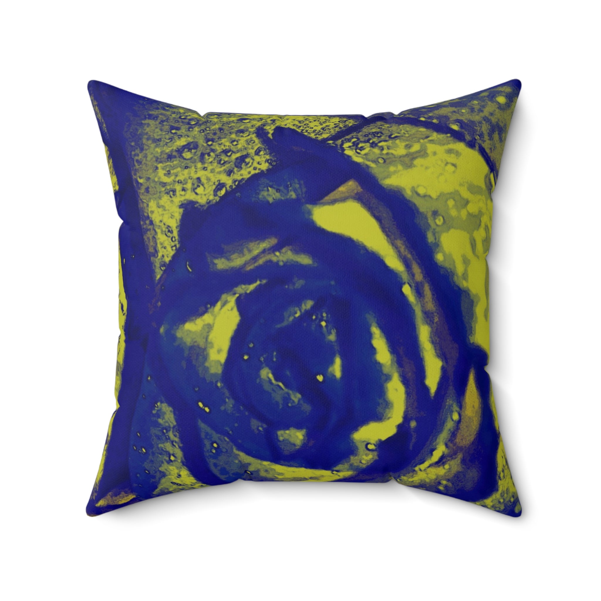 Neon Rose - Faux Suede Throw Pillow