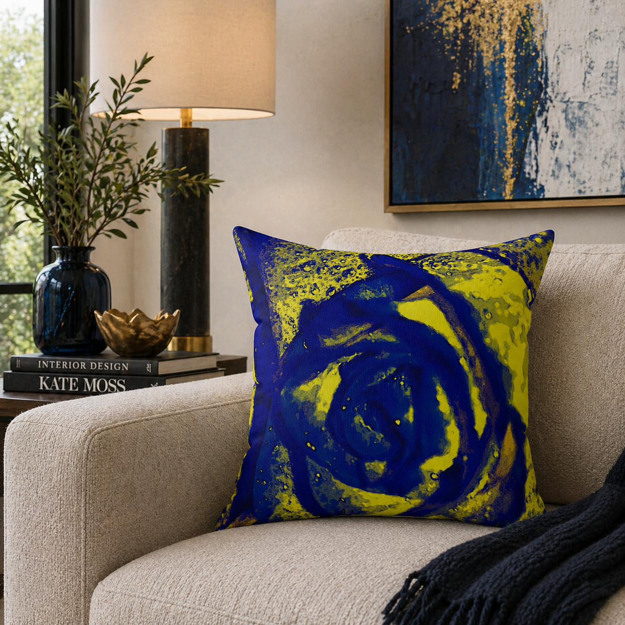 Neon Rose - Throw Pillow
