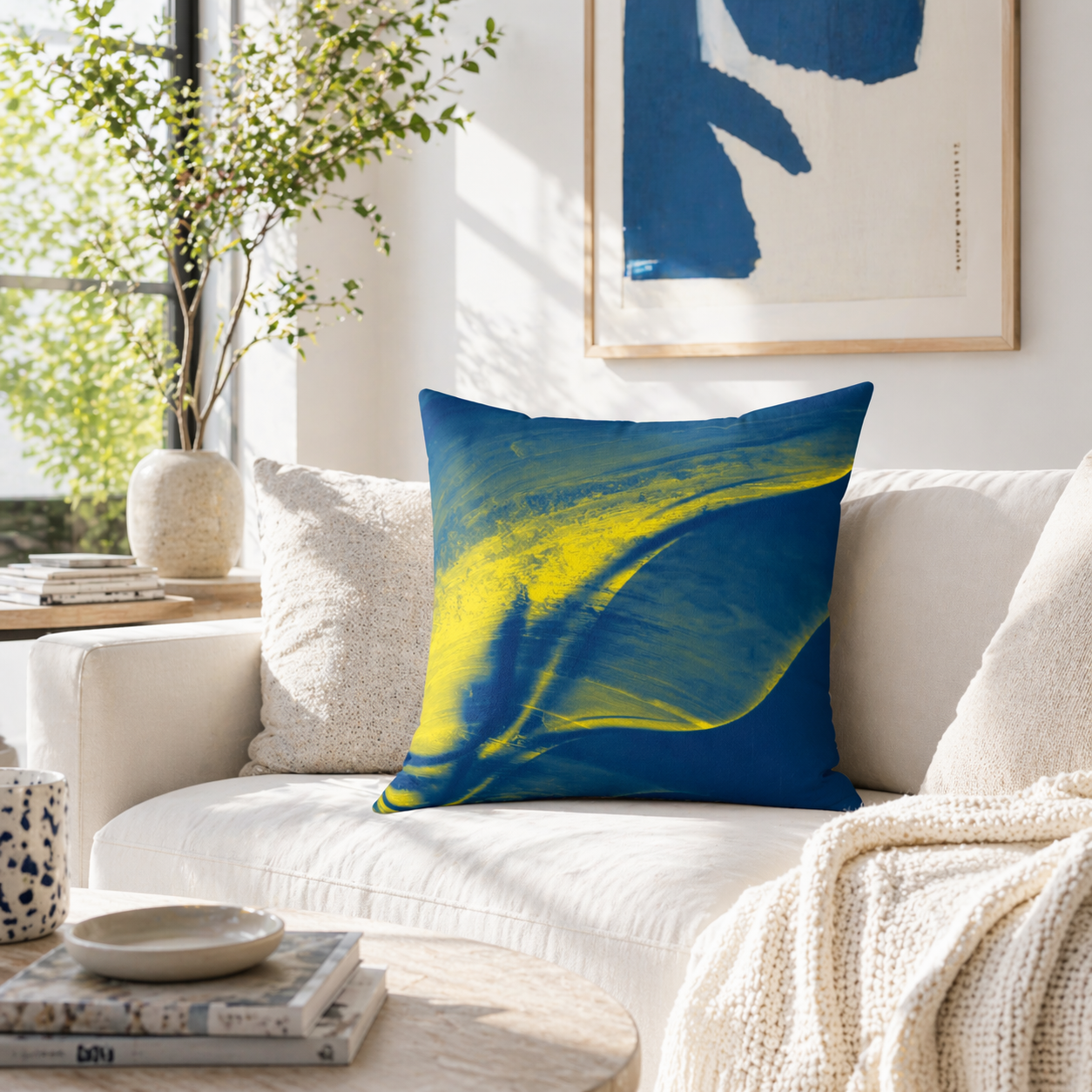 Northern Lights - Faux Suede Throw Pillow