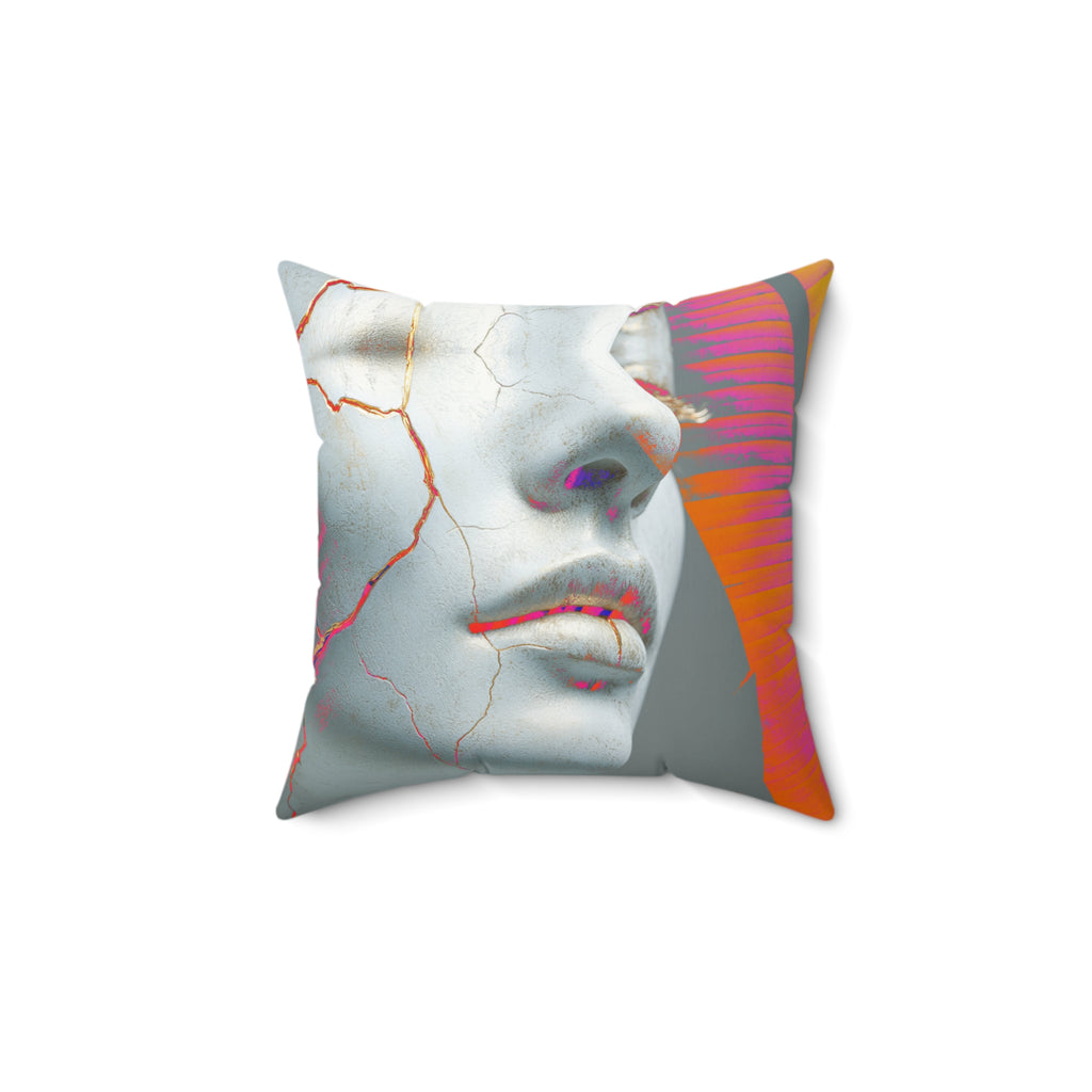 Palm-Shell Confessional - Faux Suede Throw Pillow