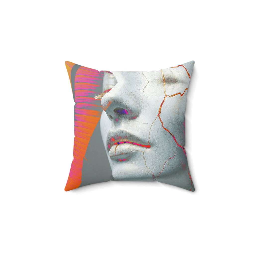 Palm-Shell Confessional - Faux Suede Throw Pillow
