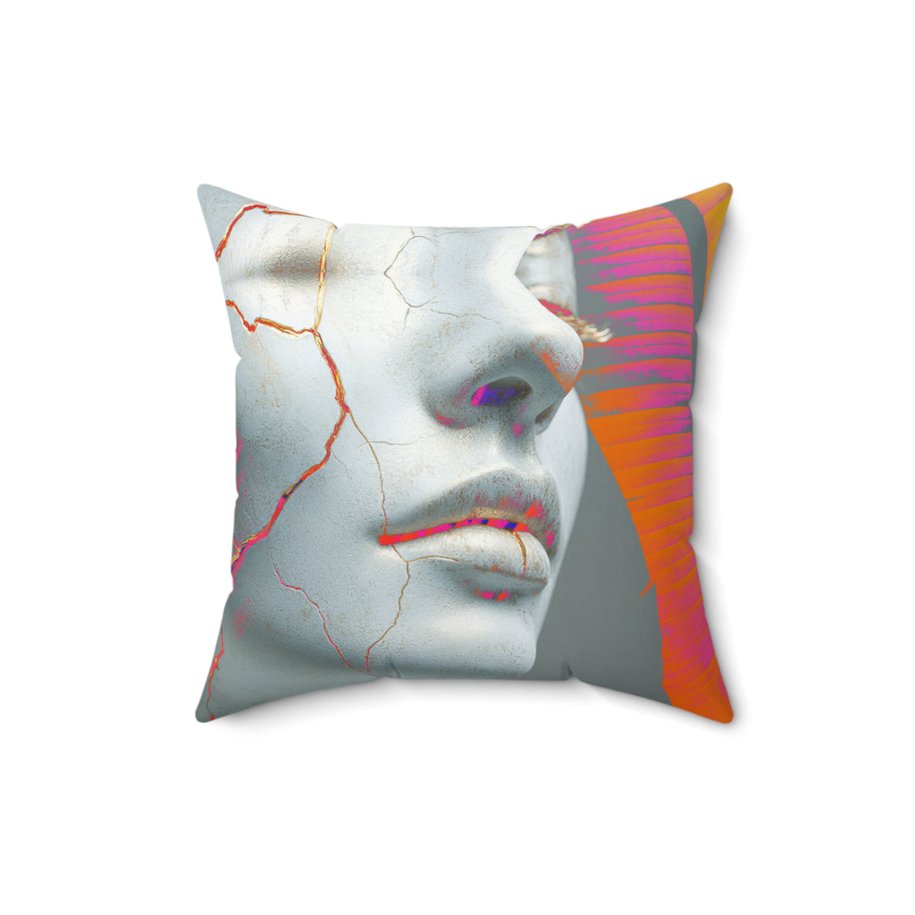 Palm-Shell Confessional - Faux Suede Throw Pillow