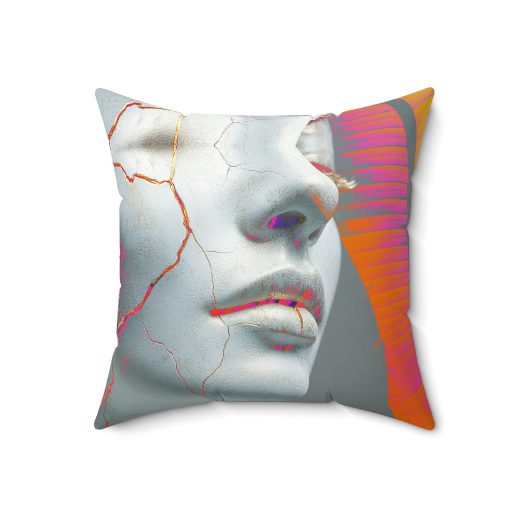Palm-Shell Confessional - Faux Suede Throw Pillow