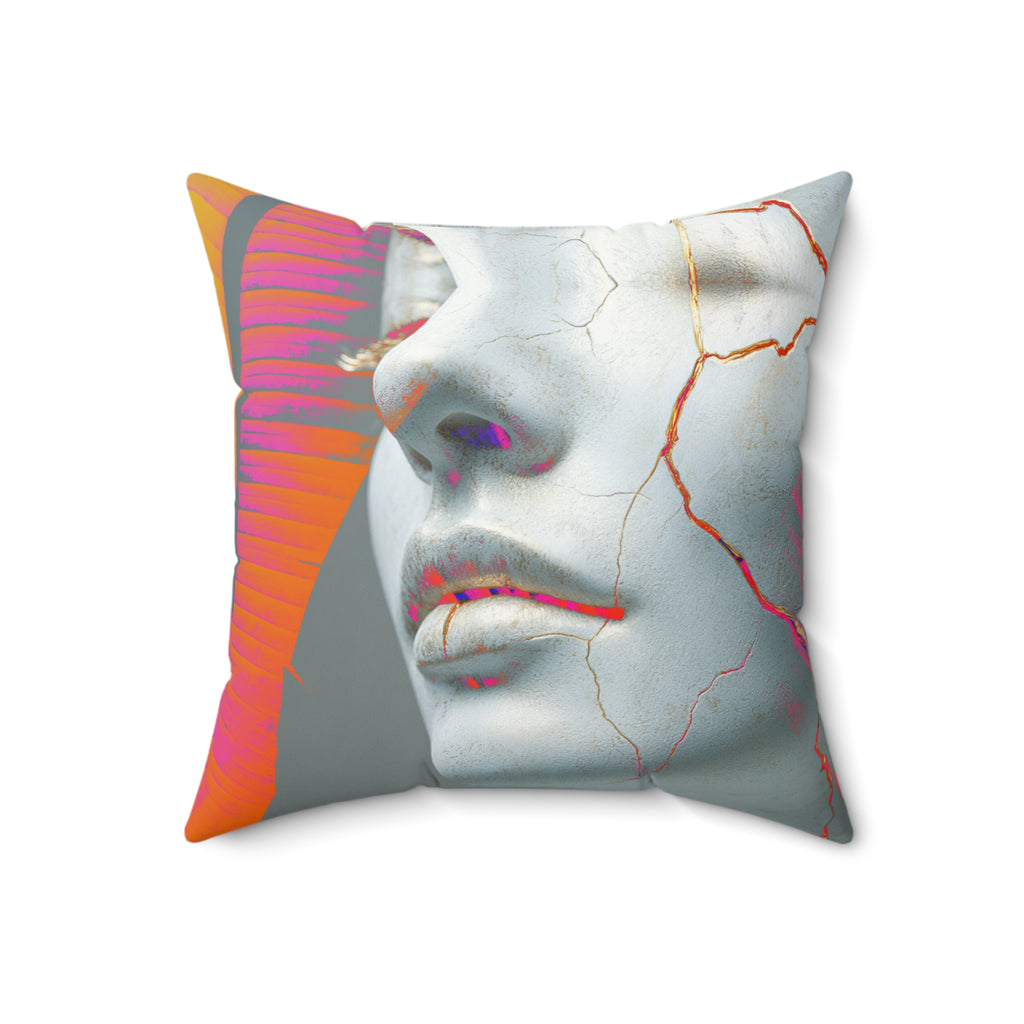 Palm-Shell Confessional - Faux Suede Throw Pillow