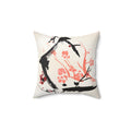 Petal Divide — Faux Suede Throw Pillow