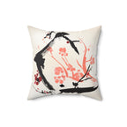 Petal Divide — Faux Suede Throw Pillow