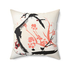 Petal Divide — Faux Suede Throw Pillow