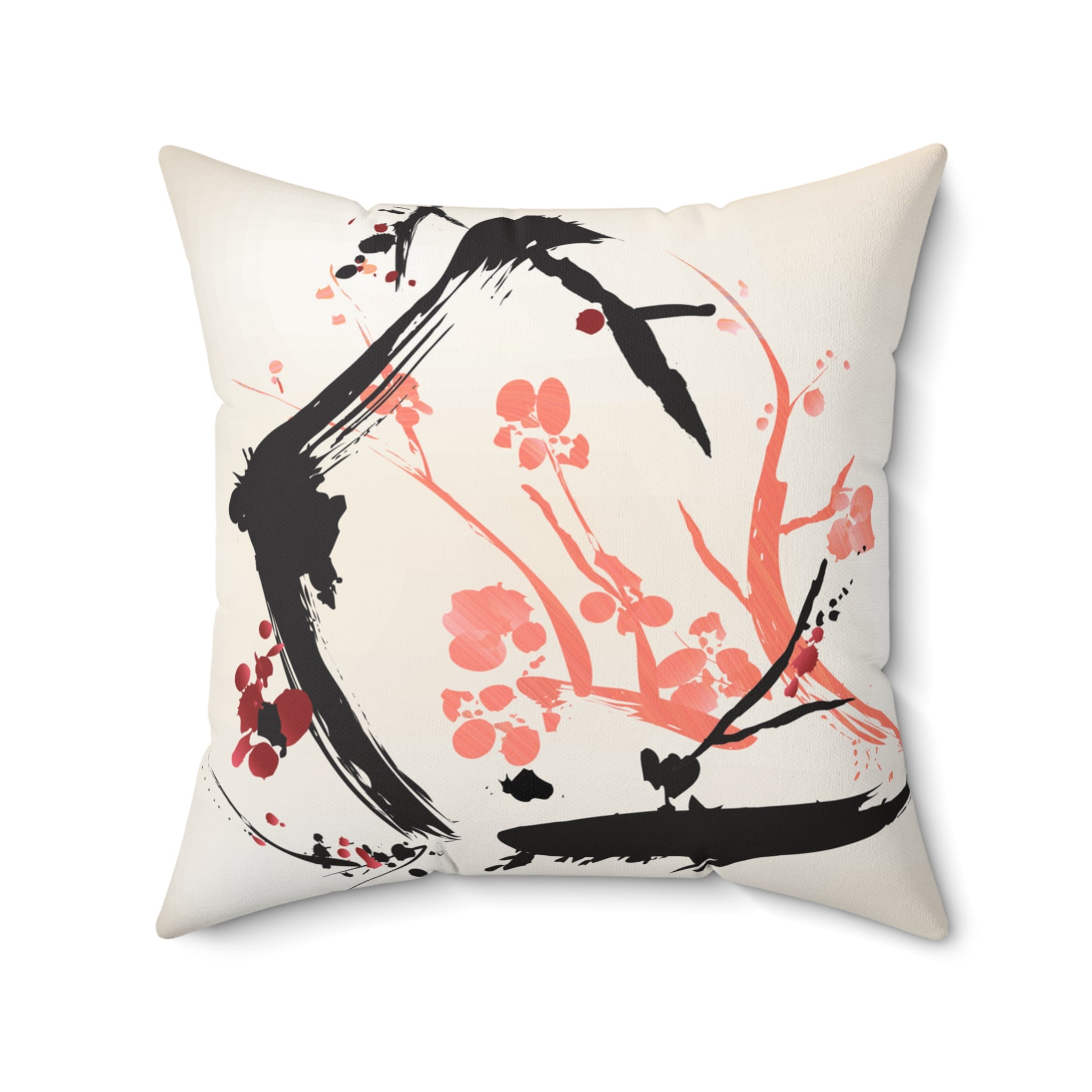 Petal Divide — Faux Suede Throw Pillow