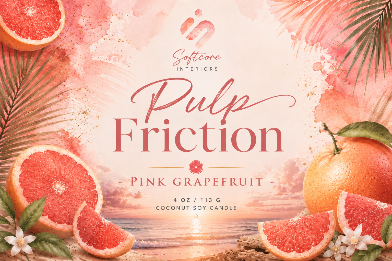 Pulp Friction - Pink Grapefruit Soy Candle Jar