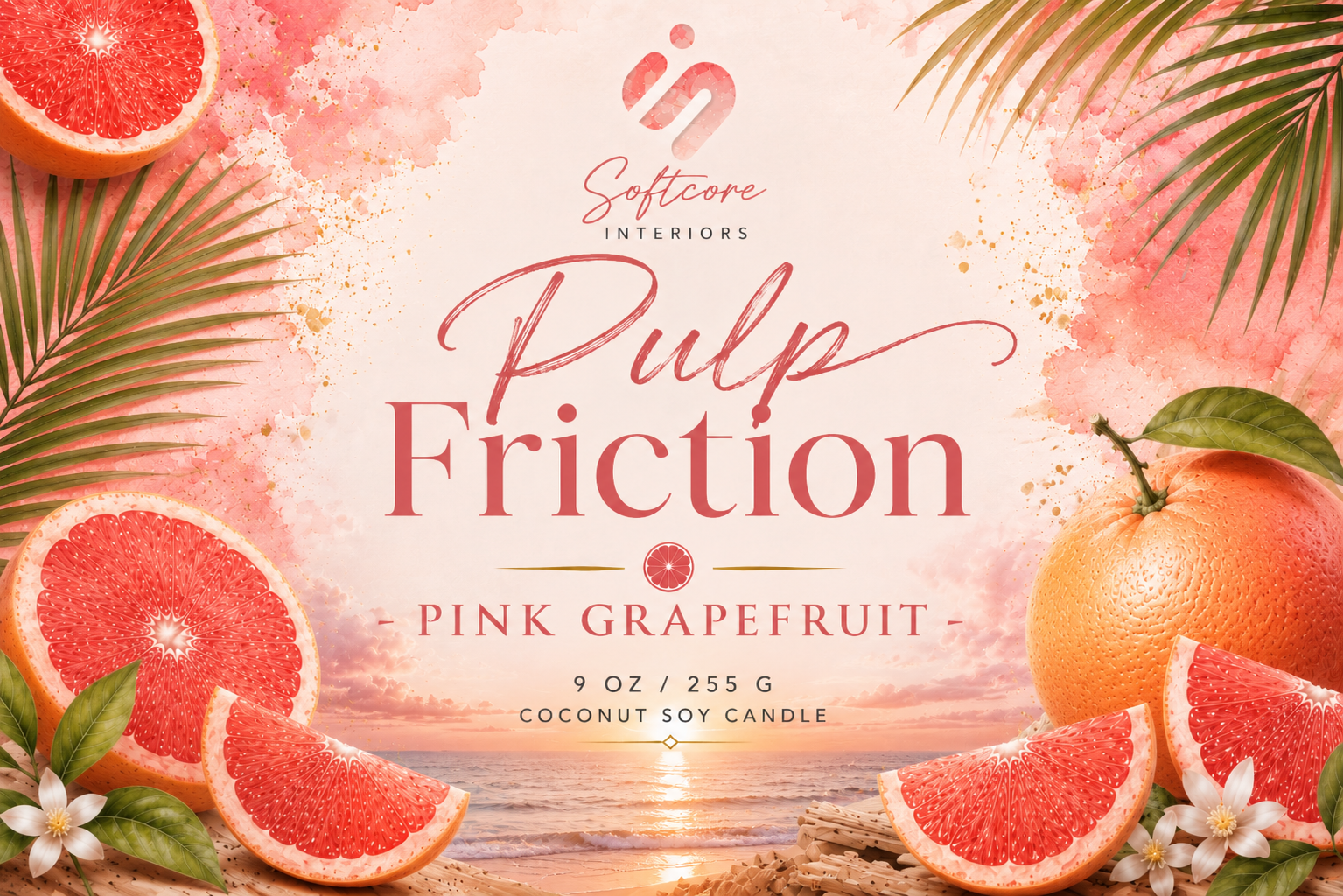 Pulp Friction - Pink Grapefruit Soy Candle Jar