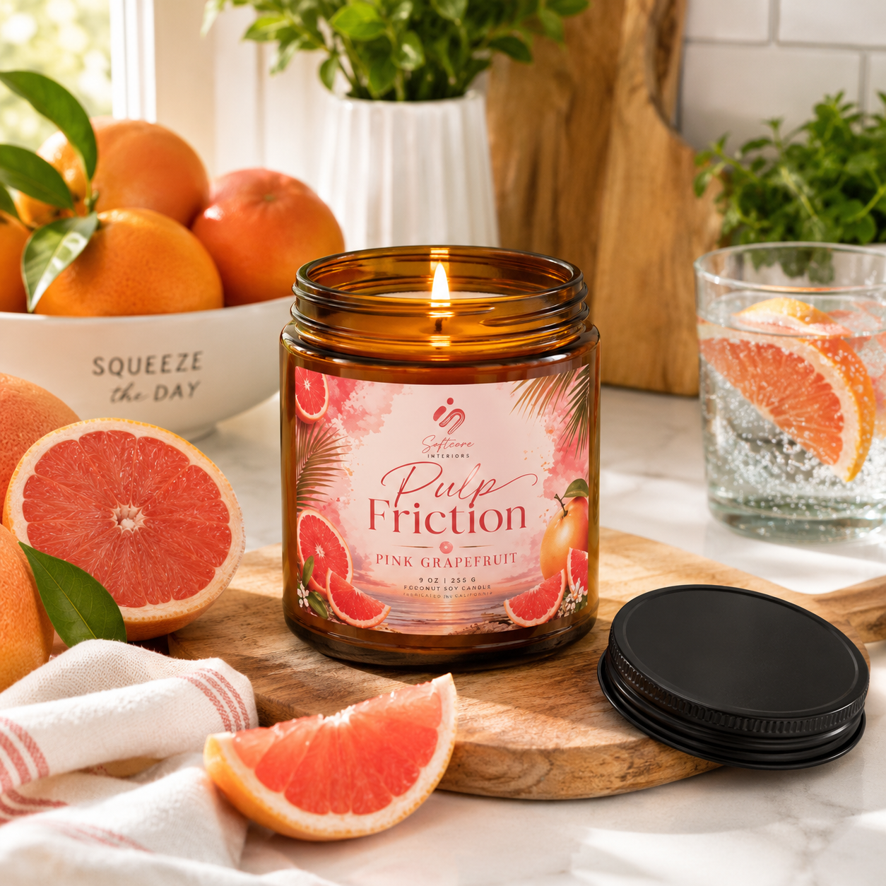 Pulp Friction - Pink Grapefruit Soy Candle Jar